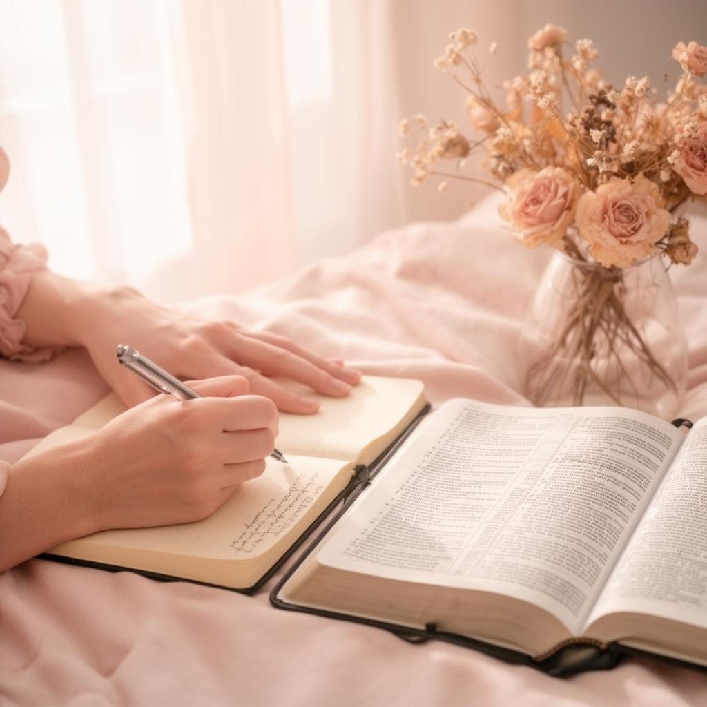 Mujer escribiendo en su devocional